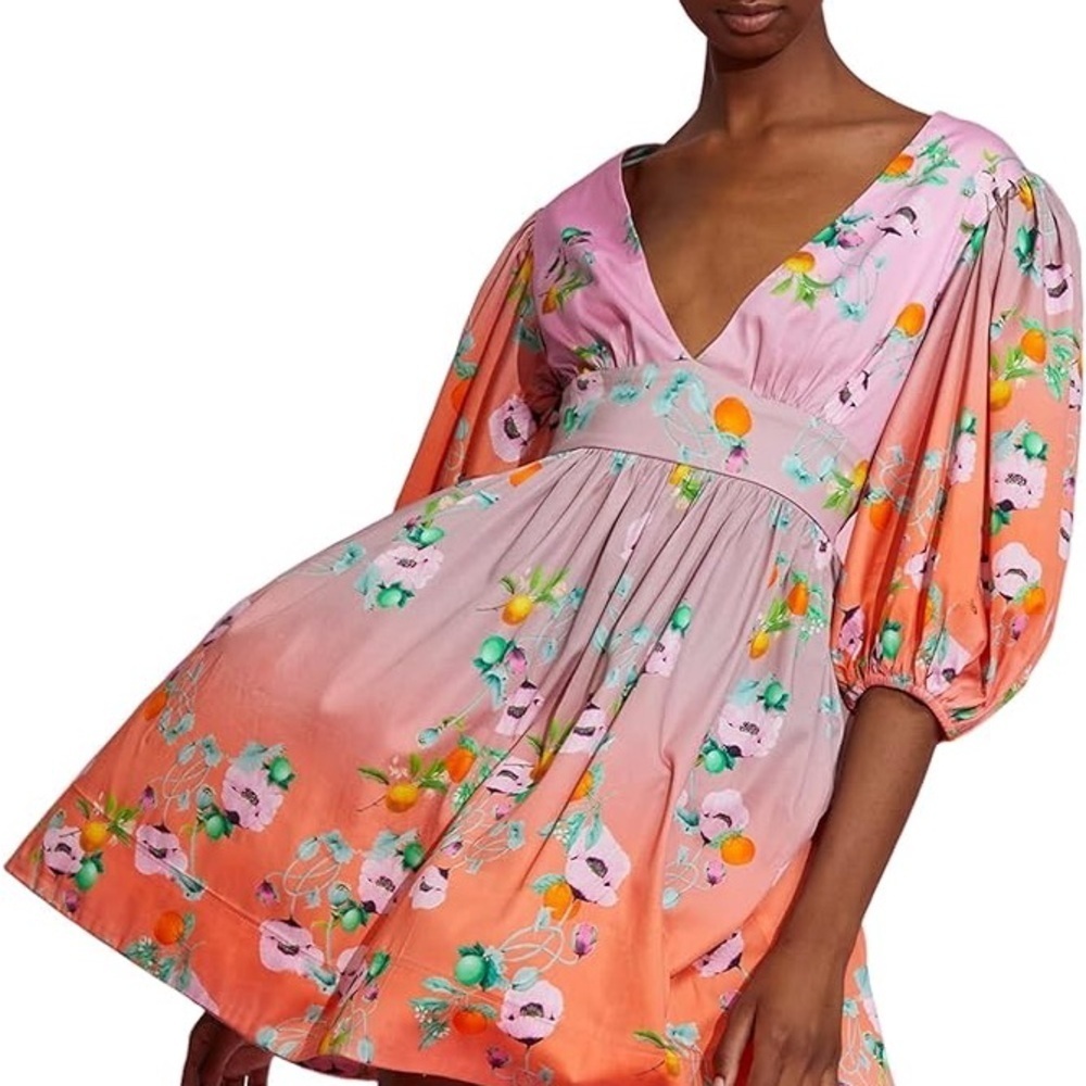 Cynthia Rowley Pink and Orange Floral Mini Dress